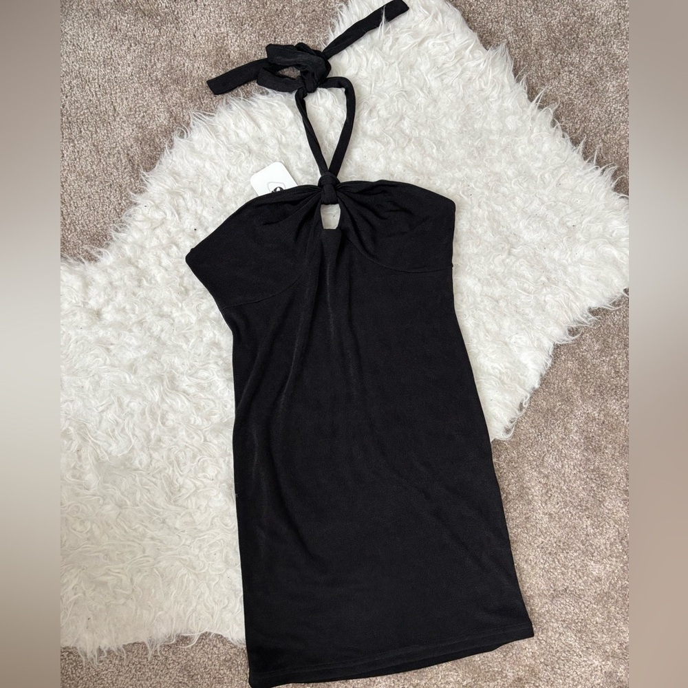 (BNWT) Elodie (Nordstrom) Black Halter Mini Dress